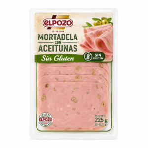 Mortadela con Aceitunas Sin Gluten ElPozo 225 g
