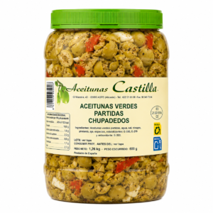 Aceitunas Verdes Partidas Chupadedos Castilla 1,26 kg