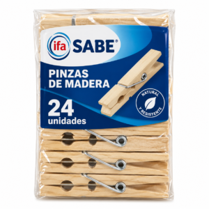 Pinzas de Madera 24 Unidades Ifa Sabe