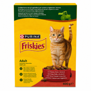 Pienso para Gato Adulto Buey, Pollo y Verduras Friskies Purina 400 g