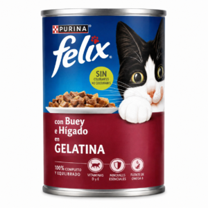 Comida para Gato con Buey e Hígado en Gelatina Felix 400 g