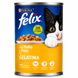 Comida para Gato con Pollo y Pato en Gelatina Felix 400 g