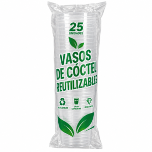 Vasos de Cóctel Reutilizables 25 unidades